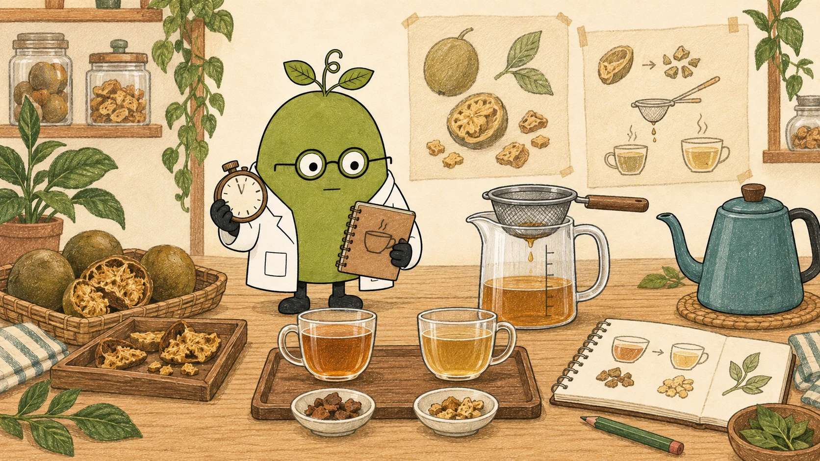 Monk Fruit Doctor explains: How to Test Dried Monk Fruit for Tea: Sweetness, Flavor, and Dosage