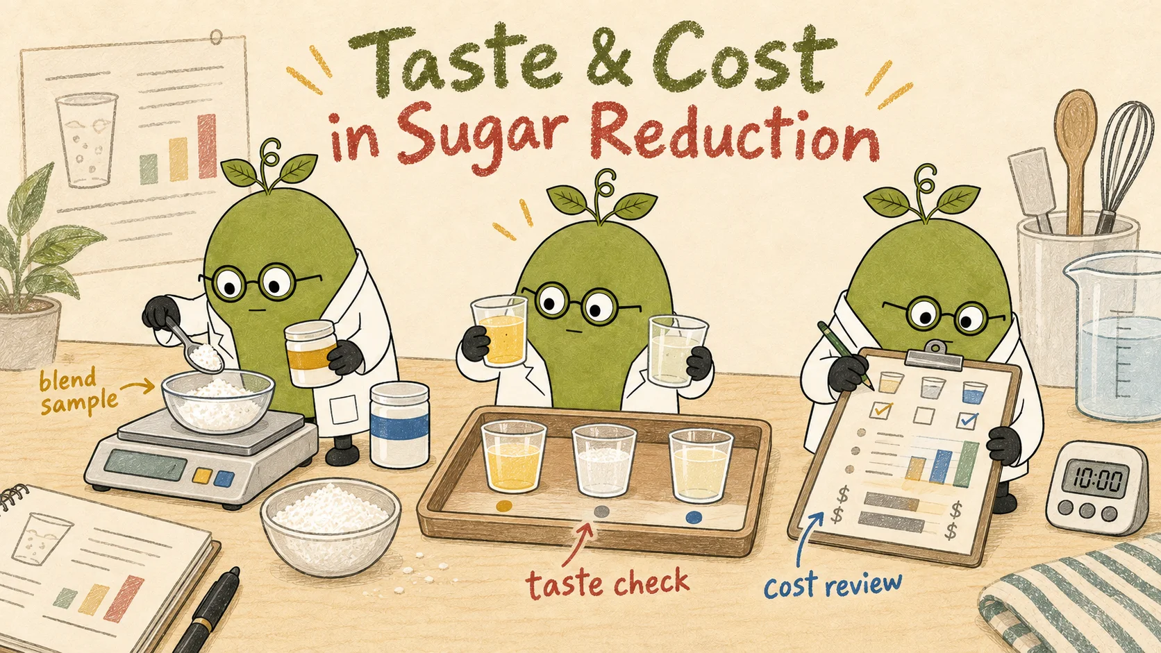 Monk Fruit Doctor team: Erythritol–Sucralose Blends for Sugar Reduction: Sweetness, Taste, and Cost