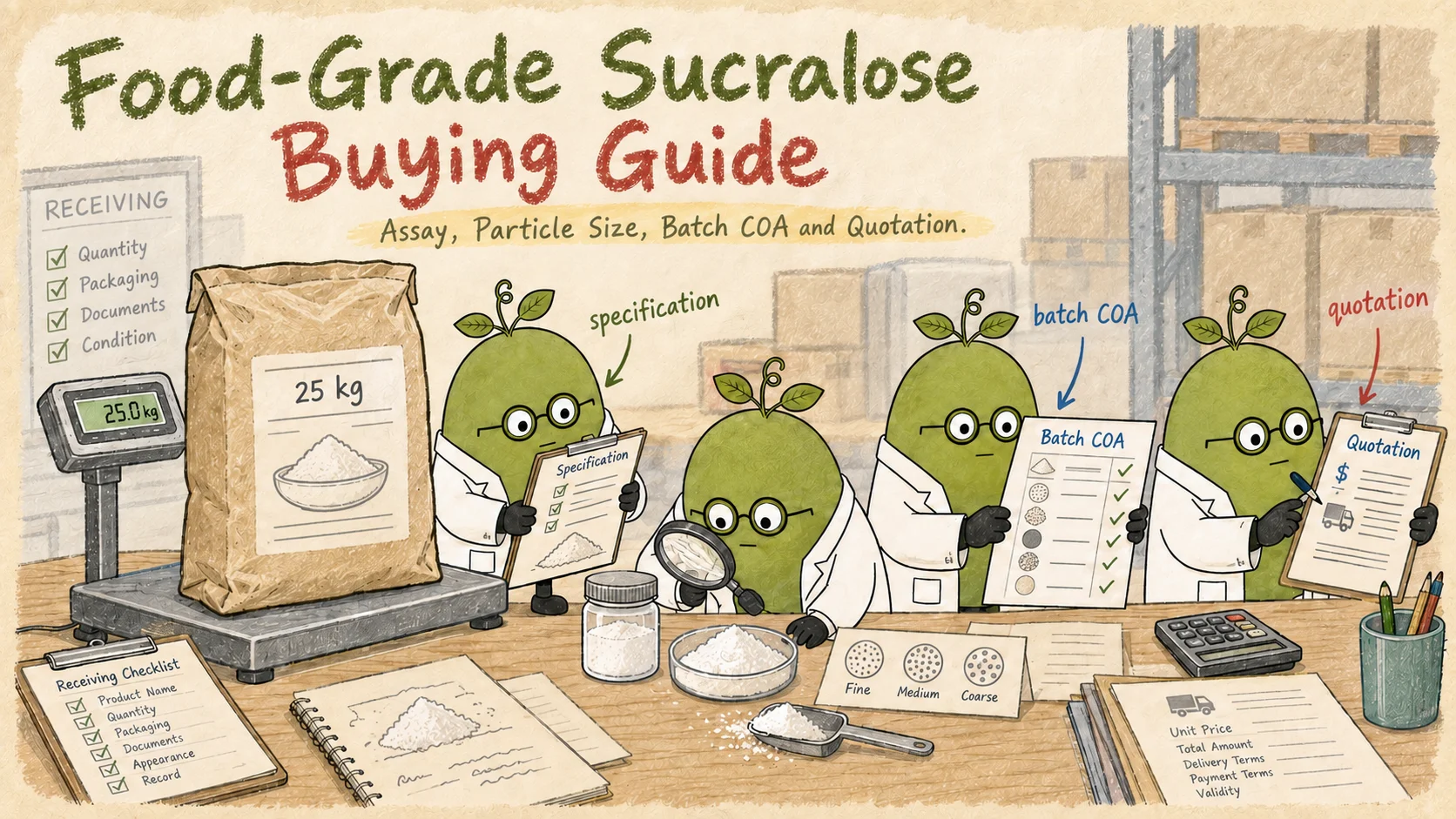 Monk Fruit Doctor team: Food-Grade Sucralose Buying Guide: Assay, Particle Size, Batch COA, and Price
