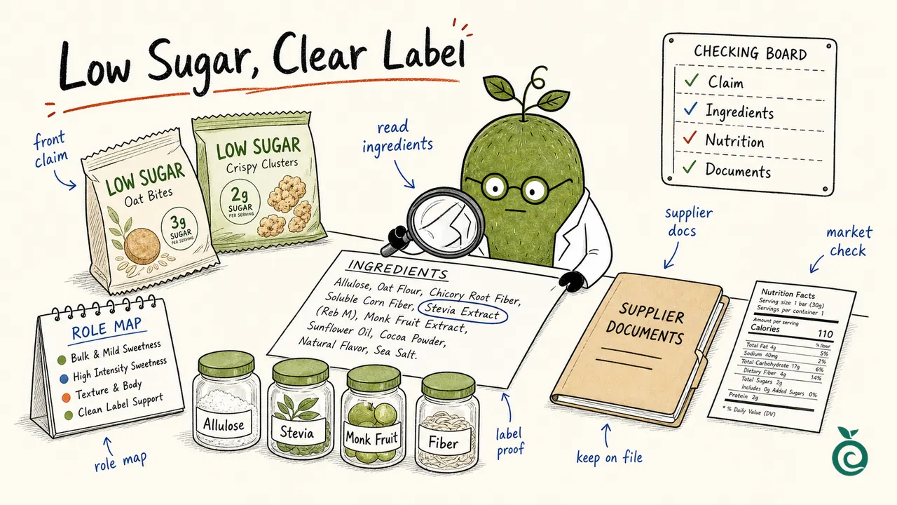 Monk Fruit Doctor Xiaohei separates sweetness, bulk, mouthfeel and handling roles before testing a low-sugar sweetener blend.